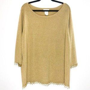 Pierre Cardin Vintage Metallic Gold Tunic  2XL